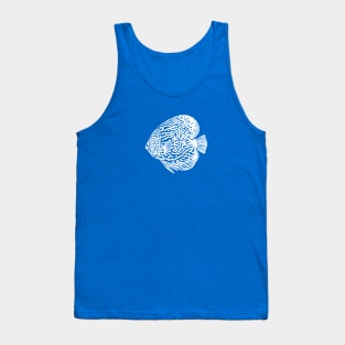 Discus Fish or Pompadour Fish - animal lovers detailed ink drawing Tank Top